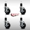 Service Caster 4'' SS Soft Rubber Swivel 1-3/4'' Expanding Stem Caster Set with Brake, 4PK SCC-SSEX20S414-SRS-TLB-134-4 - alternate 4